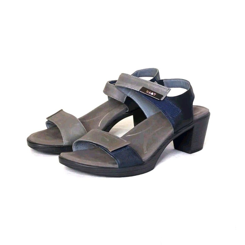 NAOT Sz 37 US 6 Intact Gray Blue Sandals Adjustable Width $169 RT Ankle Strap